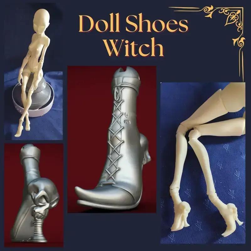 Doll bjd shoes style boots witch