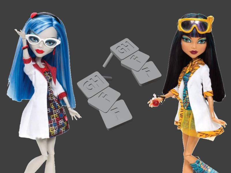 Cleo and Ghoulia Classroom Earrings Replacements - Mad Science