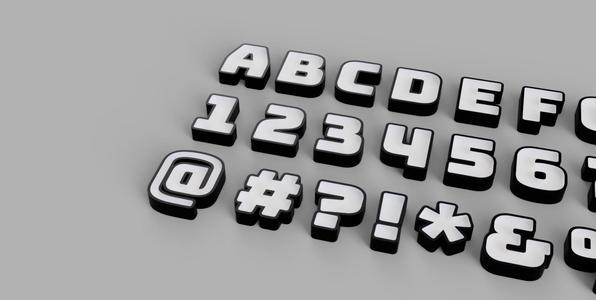 Bungee 3D font with 3 different inlays