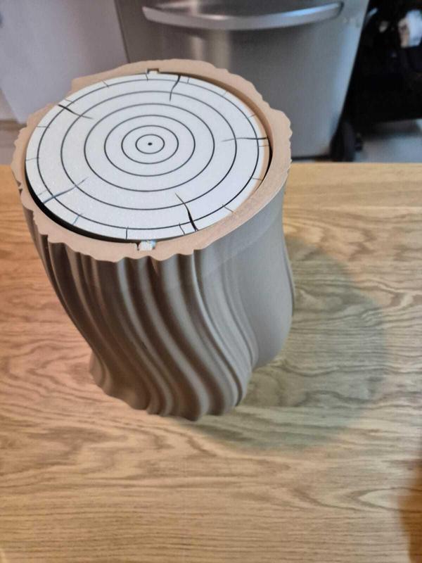 Wood Log Trash Can