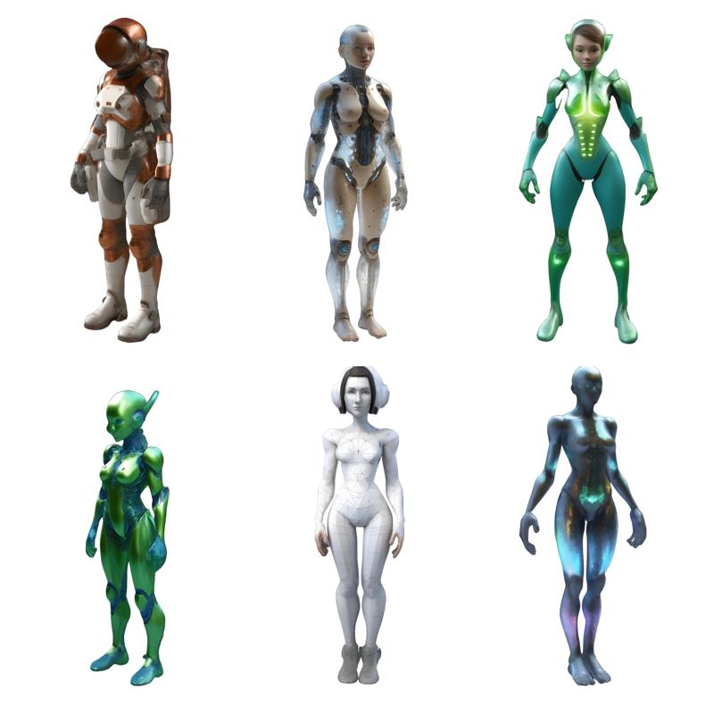 Sci-Fi Character Collection: Future Warriors and Androids