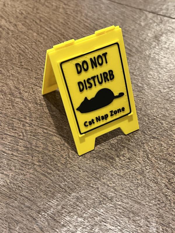 Cat Nap Caution Sign