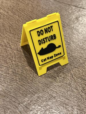 Cat Nap Caution Sign