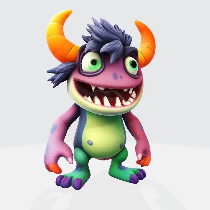 Cartoon Monster Hero Stylized 3D Character for Print 3D print