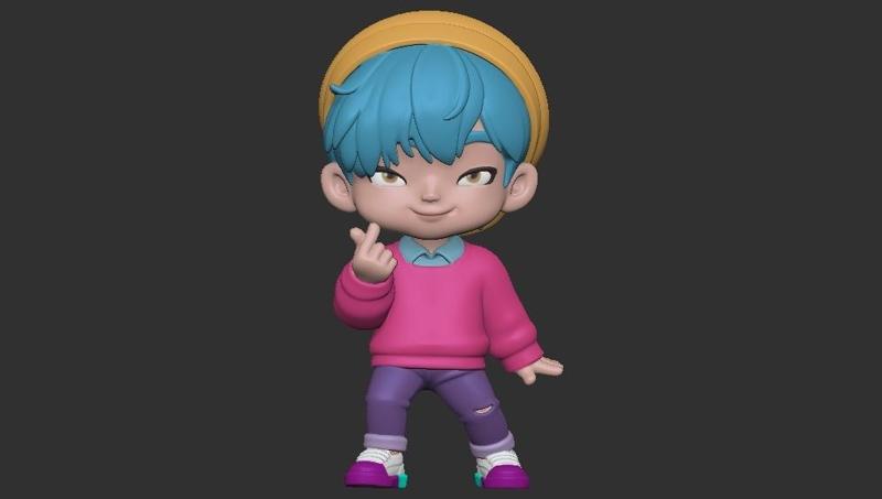 Saja Boys - Chibi Korean heart - baby - kpop demon hunter