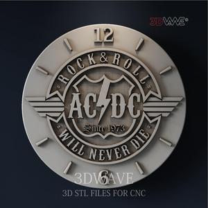 ROCK AND ROLL WALL CLOCK 3d stl files for CNC