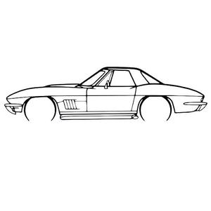 Chevrolet Corvette C2 Cabriolet Silhouette Wall Art