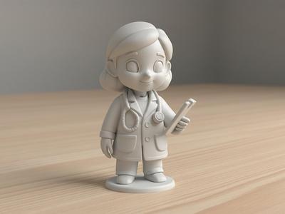 Cartoon Doctor Girl 3D Printable 3D print model