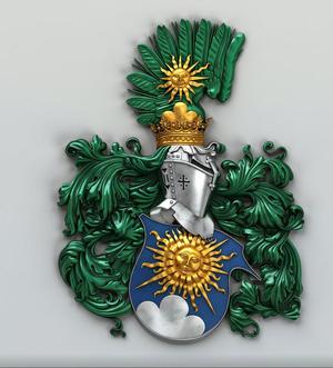 Sun Crest Coat of Arms Relief