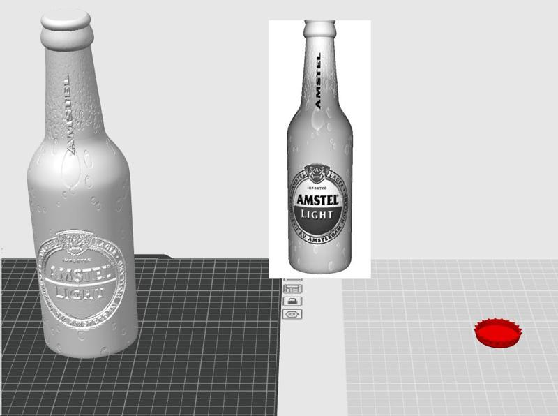 Amstel Light Bottle lithophane