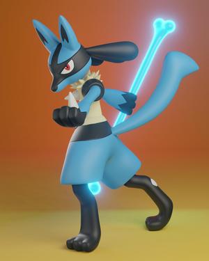 pokemon lucario (with cuts and plugs)