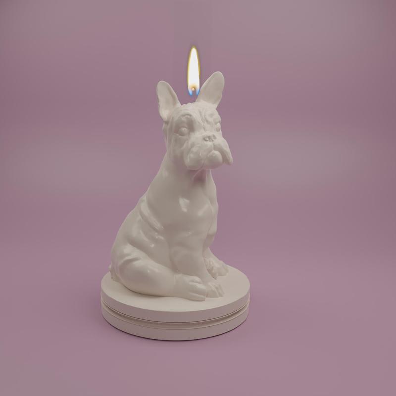 French bulldog candle mold