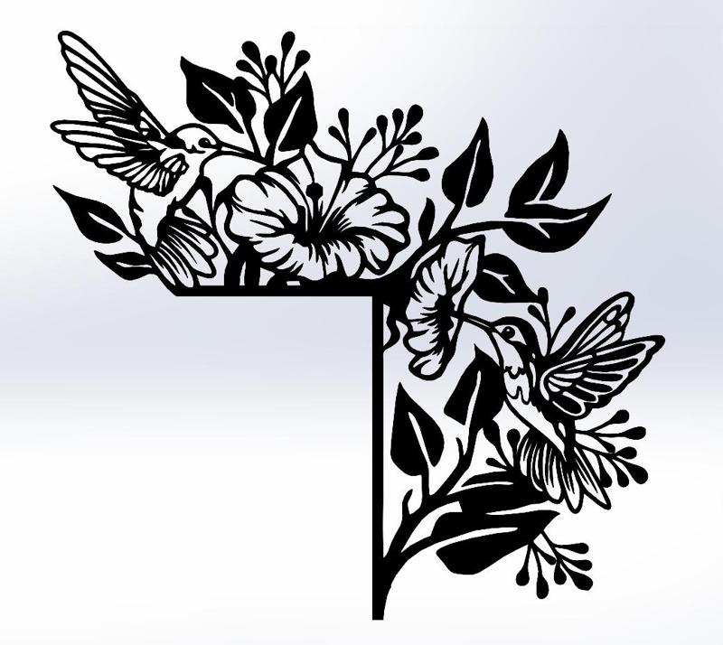 Door Corner Decoration – Birds and Flowers