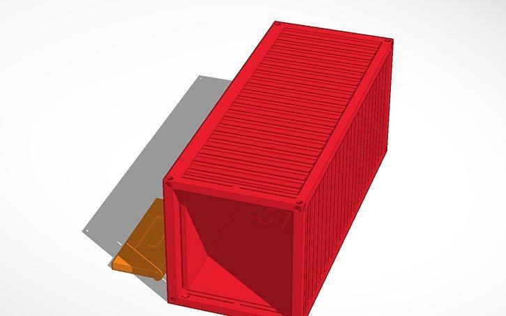 Shipping container 125x50x53mm with door