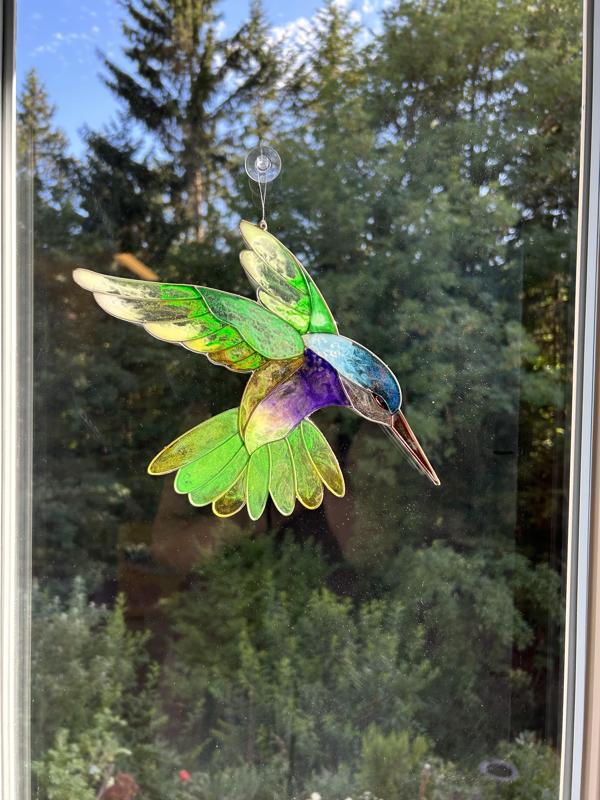 Faux Hummingbird Stained Glass