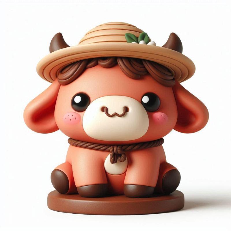 Cute Cow Kid 3D Print – Adorable Animal Costume Character, Collectible Figurine, Decorative Toy Model