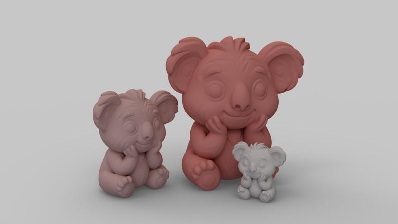 Cute Koala Figurine - Resizable & Print-Ready - Toy Model