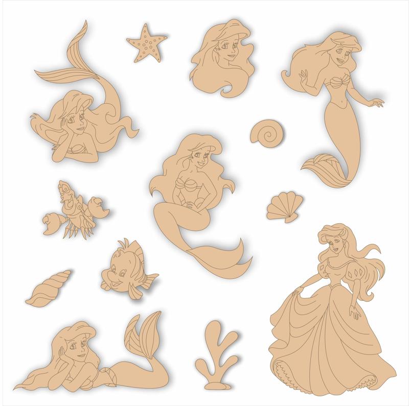 The Little Mermaid - Vectors for laser cutting