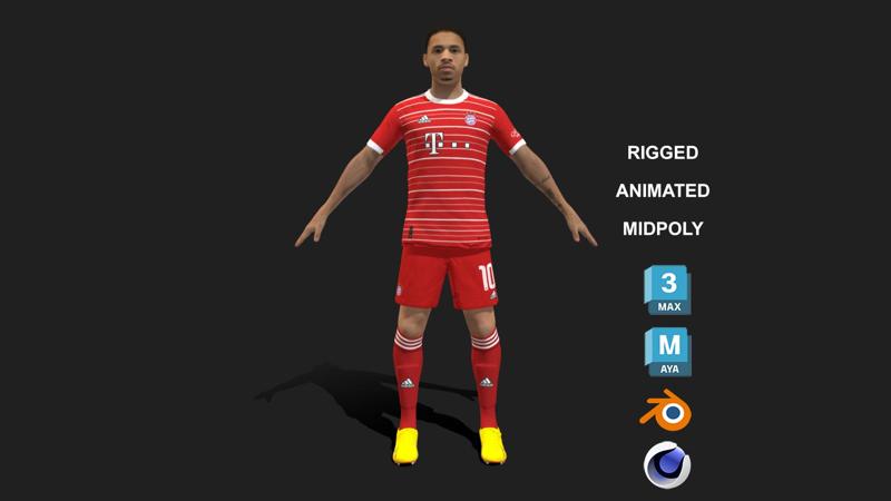 3D Rigged Leroy Sane Bayern Munich 2023