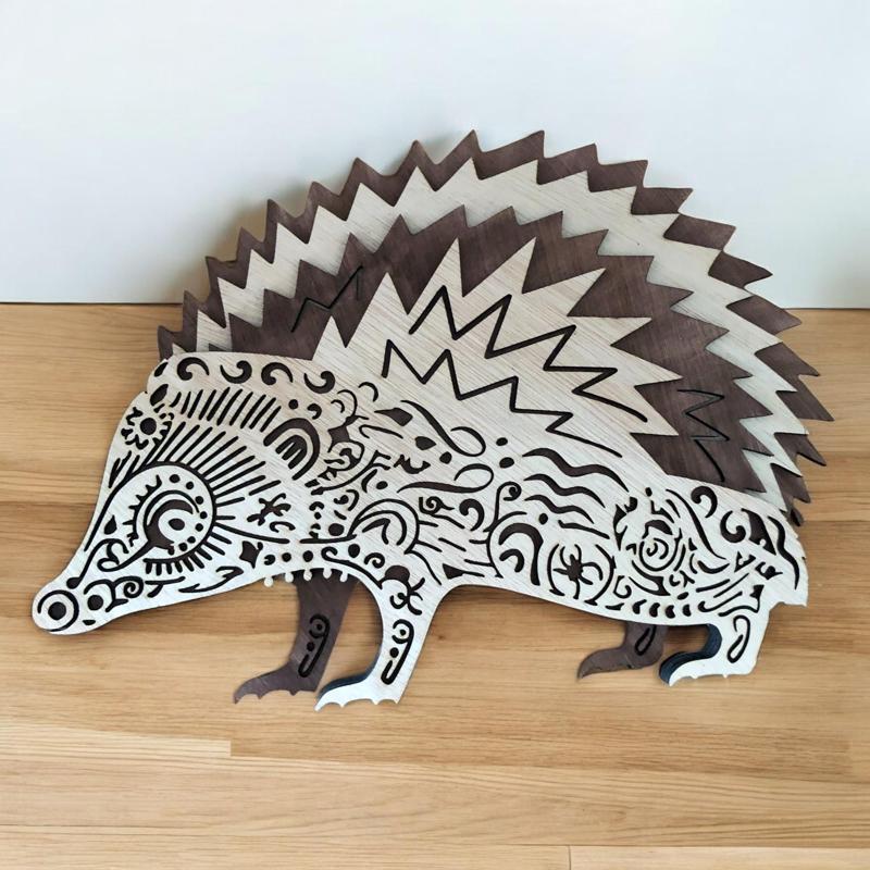 Multilayer hedgehog SVG / laser cut / 3D layer / plywood cut / paper cut / SVG file / 3D mandala / decoration