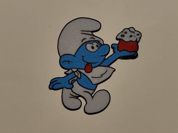 Greedy smurf wall art