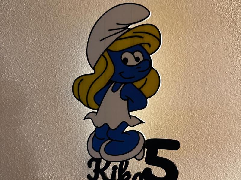 Smurfs šmoulinka cake topper