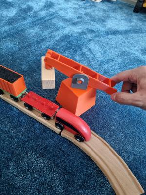Crane with magnet for ikea wooden train