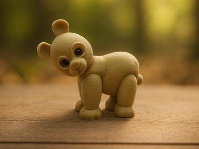 Curious Bear - Friend Panda carved
