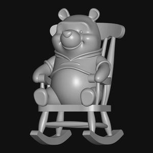 Playable Toy, Winnie the Pooh Model on rocking chair