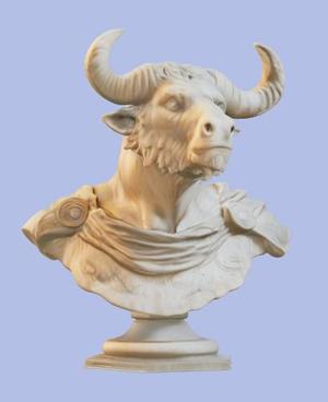 Marble Minotaur Bust 3D Model - HD Version