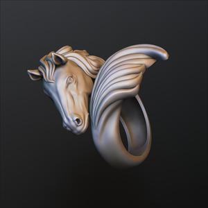Horse Head Ring v2 3D print model