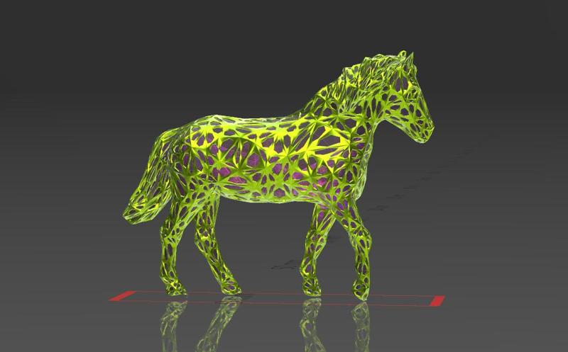 Horse Figure in Its Own Form - Voronoi Style - Spider Web - LowPoly - Perfect Design - Easy Print - Decor