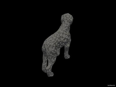Cyan Protector Dog - Voronoi Style - Spider Web - LowPoly - Perfect Design - Easy Print - Decor