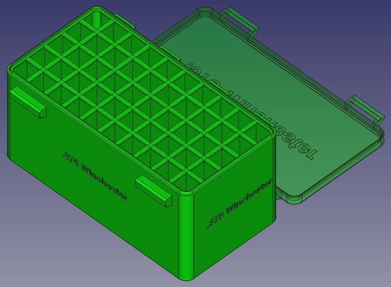 .375 Winchester, Head Up, Snug Double Snap Latch Modular Ammo Box