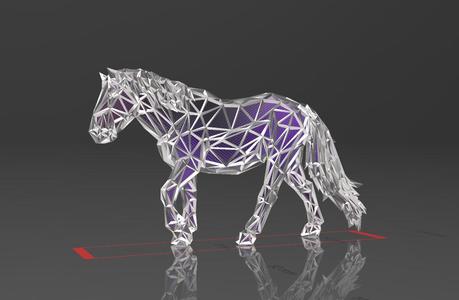 Horse 15 - Low Voronoi Style - Single Spider Web - LowPoly - Perfect Design - Easy Print - Decor