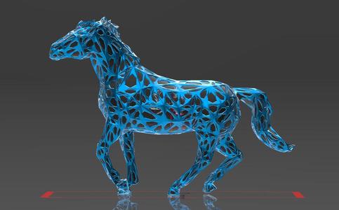 Running Rebel Horse - Voronoi Style - Spider Web - LowPoly - Perfect Design - Easy Print - Decor