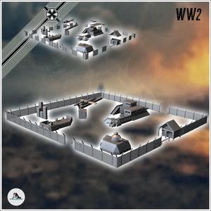German V1 missile preparation and launch site, Flak cannon, and R-35 tank turret (29) - Germany Eastern Western Front Normandy Stalingrad Berlin Bulge WWII