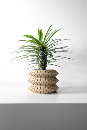 The Sivat Planter Pot with Drainage | Tray & Stand Included | Modern and Unique Home Decor for Plants and Succulents  | STL File