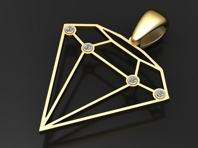 Diamond Shape Pendant 3D printable model