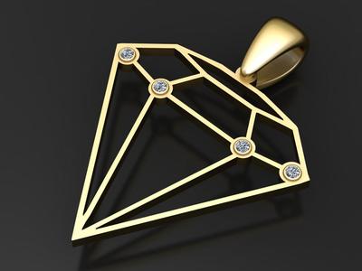 Diamond Shape Pendant 3D printable model