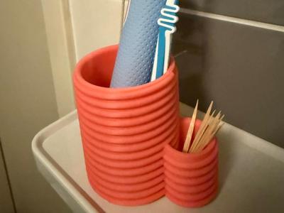 Toothbrush and toothpick holder 