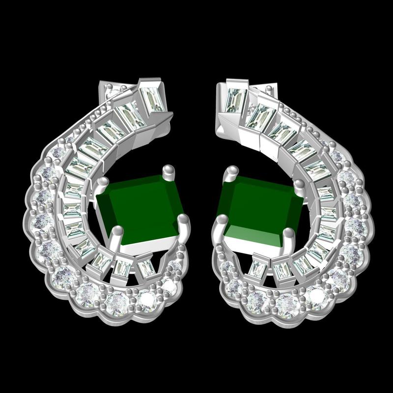 Emerald Stone Art Deco Earring