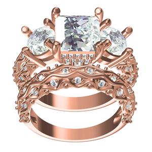 Princess Cut Diamond Vintage Ring Wedding Ring Set