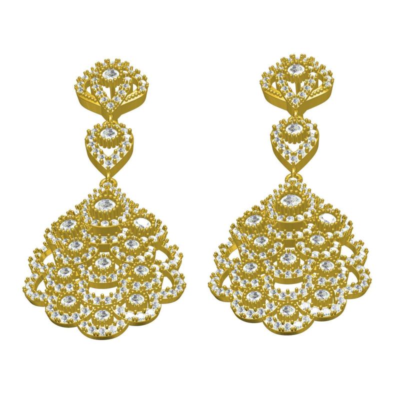 Antique Art Deco Diamond Stud Earring 3