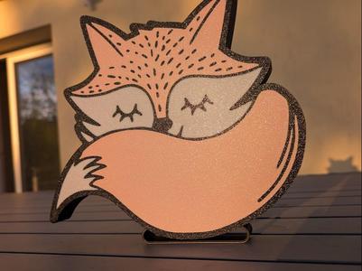 Sleeping fox lightbox