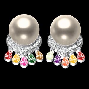Antique Sea Pearl and Diamond Earring