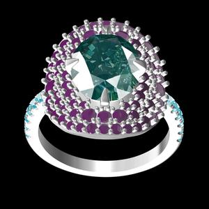 Beautiful Colorful Diamonds Engagement Ring for Women