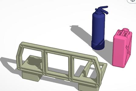 wpl d12 jerry-can & fire extinguisher roll bar