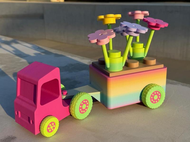 Brick Flower Truck Toy