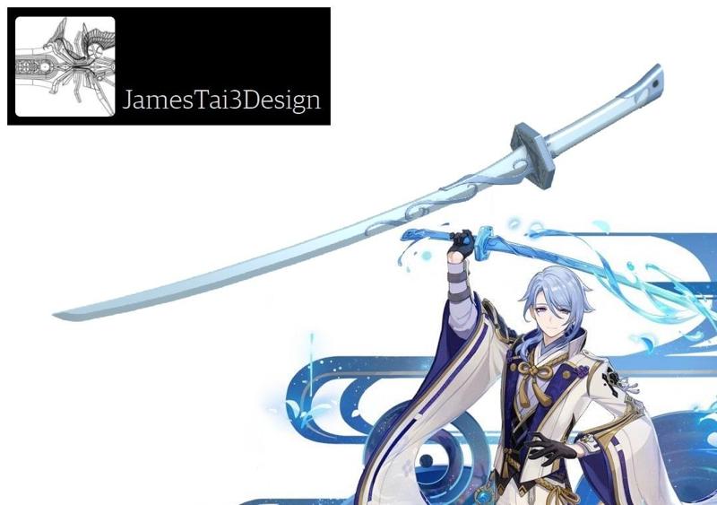 Genshin Impact - Kamisato Ayato Sword 3D Model STL File